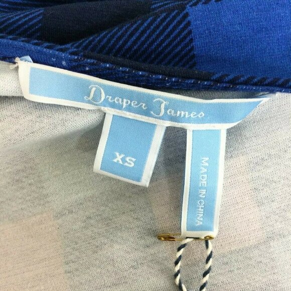 Draper James Buffalo Plaid Wrap Dress Womens Nassau Navy Size XS NWT - Picture 8 of 10